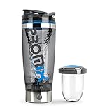 Promixx Pro Shaker-Flasche (iX-R Auflage), wiederaufladbar, leistungsstark für glatte Protein-Shakes, inklusive Supplement-Aufbewahrung, BPA-frei, 600 ml Becher (Silberblau/Grau)