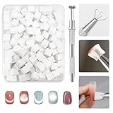 200 Stück Nail Art Schwamm mit Metallgreifer,Nagelkunst Rendering Werkzeuge Mit Greifer,Sponge Nagel Pinsel,Nageldesign Zubehör für Nail Art Rendering