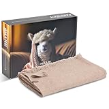 Inkari Alpaka Wolldecke – Kuschelige und Flauschige Decke aus Alpaka und Merinowolle – Perfekt für Sofa, Wohnzimmer und Bett, (Elegante-Hazel), (140 x 210 cm)