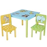 BXU-BG Studie Tisch und Stuhl Set Kindertisch und zwei Indoor-und Outdoor Activity Tisch Und Stühle Kindermöbel Multifunktionale Kinder Tisch und Stuhl Set (Farbe: Farbe, Größe: 60x50 / 53x28cm)