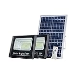 WXS 100W*2 Solar Strahler Outdoor, 170 LED *2 Mit Fernbedienung Led Strahler Solar, 5000 MAh*2, IP66 Wasserdichtes Solarbetriebene Außenleucht