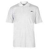 Slazenger Herren Check Golf Polo Funktions Shirt Kurzarm Weiß 5XL