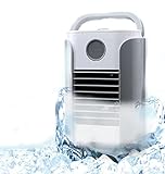 CQFFCG Mobiler Klimaanlagenlüfter, 5 in 1 persönlicher Luftkühlerlüfter, tragbarer Lüfter-Audio, 2l Wassertank, 3-Stufen-Lüfter, 12-Stunden-Timer, geeignet für Zimmer, Büro, Küche