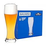 Van Well 6er Set Bavaria Weizenbiergläser klar | Bierglas geeicht bei 0.5L | Weizenglas | Weißbier-Glas | Gastro | Hotel-Restaurant & Bar