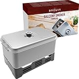 BROWIN® Edelstahl Tischräucher-Set mit Thermometer 330006 | rostfrei | Tischräucherofen | Fisch & mehr Grillen und Räuchern | Camping-Zubehö
