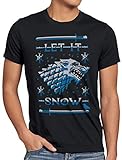 style3 Let it Snow Ugly Sweater Herren T-Shirt staffel lied von EIS und Feuer x-Mas Pulli Weihnachtsbaum, Größe:M