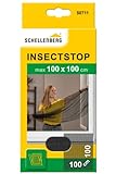 Schellenberg 50711 Fliegengitter für Fenster, Insektenschutz ohne Bohren, Schutz vor Mücken, Fliegen, Insekten und Ungeziefer, 100 x 100 cm, inkl. selbstklebendes Klettband, anthrazit