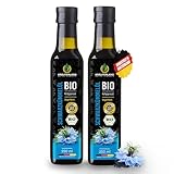 Kräuterland Bio Schwarzkümmelöl 2X250ml (500ml), ungefiltert, ohne Zusatzstoffe, hoher Thymochinon, Omega Fettsäuren, kaltgepresst, vegan, mild, mühlenfrisch aus unsrer hessischen Ölmü