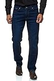 JEEL Herren-Jeans - Regular Fit Straight Cut - Stretch - Jeans-Hose Basic Washed 01-Navy 34W / 30L