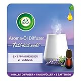 Air Wick Aroma-Öl Diffuser – Starter Set mit Diffuser und Duft-Flakon – Batteriebetrieben – Duft: Entspannender Lavendel – 1 x 20 ml ätherisches Öl + Diffuser