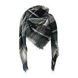 Haarfarbentferner Tücher die Vereinigten Staaten, und Winter, warmer Halsimitat-Schal, modischer karierter Schal (Green, One Size)