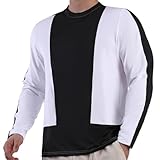 Ruamilyy Laufshirt Herren Color Block Stretch Hemd Atmungsaktives Funktionsshirt Männer Baumwolle Tshirt für Running Jogging Fitness Gym Herren Trainings Sportshirt Lang