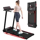 CITYSPORTS Elektrisches Laufband,Klappbares Laufband für Zuhause bis 12 km/h,mit LED-Anzeige,APP und 360° Tablet Holder,kompakte Walking Pad für Zuhause und Büro (Black)