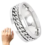 Pomrone Spinner-Ring - Edelstahl-Spinnring für Angst,Entlasten Sie Stress Fidget Anxiety Ring für Frauen Männer Anti-Angst