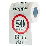 GOODS+GADGETS Lustiges Fun Klopapier zum 50. Geburtstag Toilettenpapier Geschenkartikel Geburtstags-Dekoration 50 und Sexy!