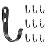 jockcaras Schwarze Wandhaken für Badezimmer, Küche, Schrank und Garage, 15 Stück Metallhaken zum Aufhängen von Mänteln, Handtüchern, Hüten, Schlüsseln, Taschen und Kaffeetassen, hält bis zu 18 kg
