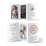 30 x Geburt Danksagungskarten Geburtskarten individuell mit Fotos und Text Wickelfalz DIN A6 - Geburtskranz