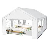 TOOLPORT Hochwertiges Partyzelt 3x6 m Pavillon Zelt PE Plane 450 N Gartenzelt Festzelt Wasserdicht weiß