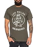 Used Look Los Pollos Herren T-Shirt Heisenberg Hermanos Bad Mr White Breaking, Farbe:Khaki;Größe:XXL