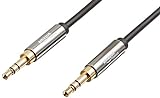 Amazon Basics Auxiliary Kabel, Stereo-Audiokabel, 3,5 mm-Klinkenstecker auf 3,5 mm-Klinkenstecker, 1,2 m, Schwarz