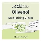 Medipharma Cosmetics Olivenol Moisturizing Cream - Gesichtscreme Hyaluronsäure Anti-Falten 50 ml - Feuchtigkeitsspendende und Anti-Aging-Behandlung mit Olivenöl, Sheabutter und Harnstoff (Damen und