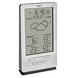 TFA Dostmann Funk Wetterstation Xena, 35.1162, mit Außensensor, Innen und Außentemperatur, mit Wettervorhersage, inkl Funkuhr, Luftfeuchte, zum Stellen/Häng