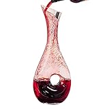 Newyond Wein Dekanter, 1.2L Weinkaraffe aus Kristallglas Weinbelüfter Dekantierer für Rotwein,Wein Geschenke, Wein Zubehör