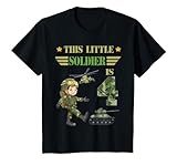 Kinder 4 Jahre alter Soldat Geburtstag Junge 4. Geburtstag Kinder Armee Camo T-Shirt