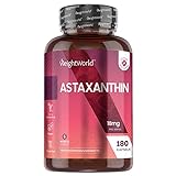Astaxanthin Kapseln - Pure Astaxanthin 18 mg je Kapsel - 180 Stück für 6 Monate Vorrat - Aus Haematococcus Pluvialis Algen - Natürliche Astaxantin Meeresalgen - Vegan & Ohne Zusätze - WeightWorld