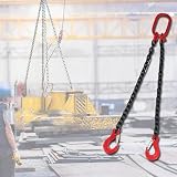 CucCe Hebeketten Anschlagkette, doppelte Anschlagkette mit formschlüssigem Verriegelungshaken, bidirektionale Anschlagkette for Abschleppen und Be-/Entladen von Gütern Armband(1 Ton)