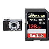 Canon PowerShot G7 X Mark III Digitalkamera (20,1 MP, 4,2-Fach optischer Zoom, 7,5cm (3 Zoll) LCD-Touchscreen klappbar), Silber & SanDisk Extreme Pro SDXC UHS-I Speicherkarte 128GB