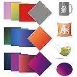 LUCKIGUCK Infusible Transfer Ink Sheets Color Gradient 12Stück/Set, Unschmelzbare Transfer-Tintenblätter 30.5 x 30.5 cm, Farb- und Mustertransferfolie