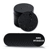 30 Stück NFC Tag NTAG215 Karte Münze schwarz, wiederbeschreibbare NTAG215 NFC Karte PVC Karte rund 25 mm, 504 Bytes Speicher RFID-Karte, kompatibel mit TagMo Amiibo und NFC-fähigen Smartphones