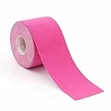 SHTGOI 2 Rolle Kinesiotapes 2.5cm*5m Kinesiologie Tape Wasserdichtes Atmungsaktives Physio-Tape Selbstklebende Fitness Bandage Elastisches Muskelpflaster für Sport Training Schmerzlinderung Rosa