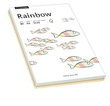 Papyrus 88043187 Drucker-/Kopierpapier, Bastelpapier Rainbow: 80 g/m², A4, 100 Blatt Mixed Pastell (rot, orange, gelb, blau, grün)