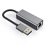 USB Ethernet Adapter, USB 3.0 auf 10/100/1000 Gigabit Wired LAN Netzwerkadapter kompatibel für Windows, MacBook, MacOS, Mac Pro Mini, Laptop, PC und mehr