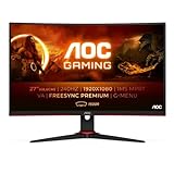 AOC Gaming C27G2ZE - 27 Zoll FHD Curved Monitor, 240 Hz, 0.5ms, FreeSync Premium (1920x1080, HDMI, DisplayPort) schwarz/rot