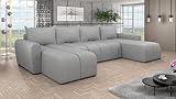 Generisch Couchgarnitur Sofa Sofagarnitur Paula U mit Schlaffunktion W