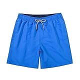 Generisch Herren Badehose Schnelltrocknend, Hawaii Kurze Hosen Herren mit Taschen Lässige Badeshorts Schwimmhose Strandshorts Herren mit Verstellbarem Sommer Chinoshorts Schlank
