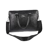 HOMSFOU Aktentasche office bag schulterbeutel laptop handtasche laptop bag Business-Umhängetasche Organizer-Taschen für die Reise Aufbewahrungstasche tragbare Laptoptasche PU-Leder Black