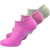 GAWILO 3 Paar Damen Yoga & Pilates Socken - Stopper Socken - sicherer Halt auf glatten Böden, ohne drückende Zehennaht (farbig 1, numeric_39)