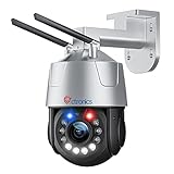 30X Optischer Zoom Überwachungskamera Aussen, Ctronics 5MP PTZ WLAN Dome IP Kamera Outdoor mit Menschliche Erkennung, Automatische Verfolgung, 150 m Nachtsicht/50 m Farbnachtsicht, 2-Wege-Audio, IP66