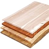 LAMO Manufaktur Massivholzplatte Tischplatte Baumkante für Schreibtisch, Esstisch, 120x80 cm, Rustikal, LHB-01-A-003-120