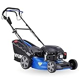 HYUNDAI Benzin Rasenmäher LM4623G ES, Radantrieb, E-Start, Mulchfunktion, starker 3.9PS Motor mit 170cc, 46 cm Schnittbreite, 65L Korb, Benzinmäher, M