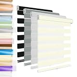 Kabellose Zebra-Jalousien für Fenster, zweilagig, Free-Stop-Lichtfilterung, Fenster-Rollschirme, zum Herunterziehen, UV-Schutz, für Zuhause, Bü