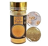 Lebensmittelfarbpuder Gold 10g im Glas| Essbares GOLD Puder | Goldglimmer | Glitzer Puder für Backen Kekse Cupcakes Cocktails