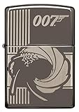 ZIPPO – Sturmfeuerzeug, James Bond™ 007 Bullet Hole, 360° Laser Engraved, Black Ice, nachfüllbar, in hochwertiger Geschenkbox
