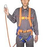 ZJDYDY Klettergurt-Kit, 5-Punkt-Sicherheits-Ganzkörper-Fallhöhenschutzgurt-Schutzausrüstung mit Kletterseil und 1 Haken (Color : Style 1, Size : 1.6m)