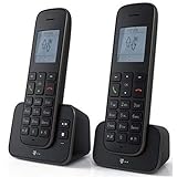 Telekom Sinus A207 DUO Schnurlostelefon mit AB schwarz - analoges DECT Telefon mit Anrufbeantworter und zusätzlichem Mobilteil, Blauer Engel