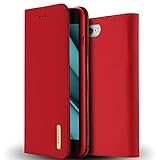 RADOO iPhone 6S Plus Lederhülle,iPhone 6 Plus Hülle, Premium Echtes Leder Klapphülle Slim Lederhülle TPU Innenraum Case Schlanke Ledertasche Handyhülle für iPhone 6S / 6 Plus 5,5 Zoll (Rot)